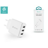 Devia Smart Series 17W 3xUSB hálózati töltő adapter - fehér