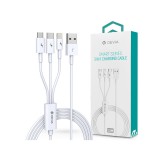 Devia Smart Series 3in1 10W Lightning/microUSB/Type-C - töltőkábel 1,2 m - fehér