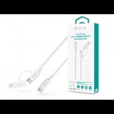 Devia Smart Series 60W+27W PD Type-C/Type-C + Lightning adat- és töltőkábel 1.2m- fehér (ST121485)