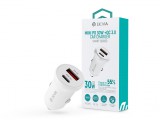 Devia Smart Series Mini 30W PD+QC USB+Type-C autós töltő adapter - fehér