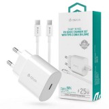 Devia Smart USB-C hál.ad. PD25W+USB-C káb.1,2m feh