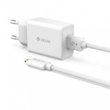 Devia Smart V3 töltő szett Lightning kábellel 2A Fehér