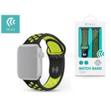 Devia ST325038 Apple Watch fekete/sárga szilikon sport óraszíj (ST325038)