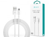 Devia USB - USB Type-C adat- és töltőkábel 2 m-es vezetékkel - Devia Smart USB Type-C 2.0 Cable - fehér