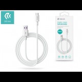 Devia USB - USB Type-C töltő- és adatkábel 1,5 m-es vezetékkel - Devia Shark Supercharge USB Type-C - 5A - white (ST344602)