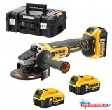 DEWALT Sarokcsiszoló, 18V XR, kefe nélküli, 3x5Ah