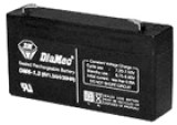 DIAMEC 6V 1,3Ah 6V, 1.3Ah, zselés, ólom akkumulátor, gondozásmentes, 96.5x23.5x56.5mm, 0.3kg.
