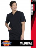 Dickies Medical BALANCE BLACK férfi v-nyakú három zsebes stretch egészségügyi tunika felső - munkaruha