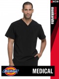 Dickies Medical EDS ESSENTIALS BLACK férfi v-nyakú egészségügyi tunika felső - munkaruha