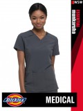 Dickies Medical EDS ESSENTIALS PEWTER női v-nyakú stretch egészségügyi tunika felső - munkaruha