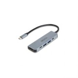 Dicota USB-C 5-in-1 Video Hub 4K PD 100W Silver D32060