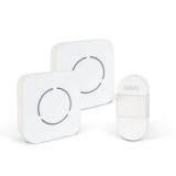 Digitális elem- és vezeték nélküli csengő - Kinetic - 2 beltéri - fehér - kék LED