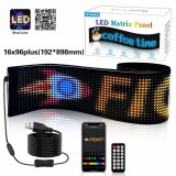 Digitális Led Panel egyedi kijelző az autő szélvédőjére, programozható 192 x 898 mm