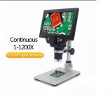 Digitális mikroszkóp álllvánnyal, 1-1200X, 12MP, 7inch kijelző, G1200 BG-1553823