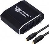 Digitális SPDIF optikai toslink audio Splitter elosztó 1x3 1 bemenet 3 kimenet
