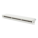 DIGITUS 19" 1U 24port Cat.6 kompakt szürke árnyékolt Patch Panel