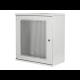 DIGITUS 19" 595x540x400 12U lapraszerelt perforált ajtós szürke fali rack szekrény (DN-19-12U-S-PD)
