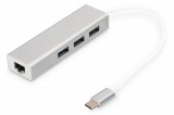 Digitus 3 Port USB 3.0 Type-C Hub with Gigabit Ethernet DA-70255