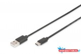 DIGITUS AK-300154-018-S High Speed USB type A 2.0 - USB type-C kábel 1,8m