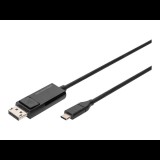 Digitus AK-300334-020-S USB Type-C apa - DisplayPort 1.4 apa Kábel 2m - Fekete (AK-300334-020-S)
