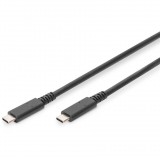 Digitus AK-300343-008-S USB-C apa - USB-C apa 4.0 Adat és töltőkábel - Fekete (0.8m) (AK-300343-008-S)
