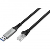 Digitus AK-300600-150-S USB-A 3.2 - RJ45 Patch Kábel 15m - Fekete (AK-300600-150-S)