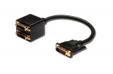 Digitus AK-320401-002-S DVI kábel 0,2 M DVI-I 2 x DVI-I Fekete