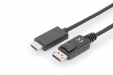 Digitus AK-340303-010-S video átalakító kábel 1 M HDMI A-típus (Standard) DisplayPort Fekete