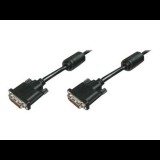 Digitus Assmann DVI connection cable, DVI-D (Single Link) (18+1) 2x ferrit 5m Black (AK-320100-050-S)