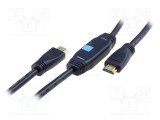 Digitus Assmann HDMI High Speed Ethernet, 10m jelerősítős kábel