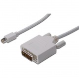 Digitus Assmann Mini-DisplayPort M - DVI-D M Adapterkábel Fehér 2m (AK-340305-020-W)