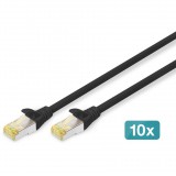 Digitus Assmann S/FTP CAT6a Patch kábel 0.5m - Fekete (10db) (DK-1644-A-005-BL-10)