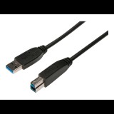 Digitus Assmann USB3.0 connection cable type A - B M/M 1,8m Black (AK-300115-018-S)