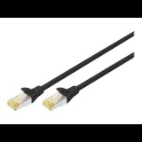 Digitus CAT6A S/FTP Patch kábel 0,25m - Fekete (DK-1644-A-0025-BL-10)