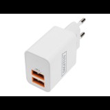 Digitus DA-10061 2x USB-A Hálózati töltő - Fehér (15.5W) (DA-10061)