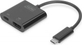 Digitus DA-70856 USB-C apa - HDMI + USB-C anya Adapter - Fekete (Bontott)