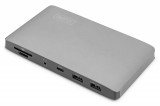 Digitus DA-70895 dokkoló állomás és port replikátor Vezetékes Thunderbolt 3 Fekete, Szürke
