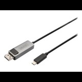 Digitus DB-300334-010-S USB Type-C apa - DisplayPort apa Kábel 1m - Fekete (DB-300334-010-S)