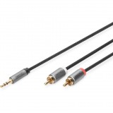 Digitus DB-510330-018-S Audio adapter cable, 3.5 mm stereo jack to RCA 1,8m Black (DB-510330-018-S)