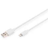 Digitus DB-600106-010-W Lightning apa - USB-A apa Adat- és töltőkábel 1m - Fehér (DB-600106-010-W)