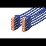 Digitus DK-1644-0025-B-10 S/FTP CAT6 Patch kábel 0.25m Kék 10db (DK-1644-0025-B-10)