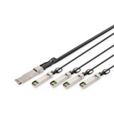 DIGITUS DN-81323 1x QSFP+ 40G 4x 10G SFP+ Breakout  DAC kábel 3m