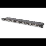 Digitus DN-91624S-SL-SH patch panel 24 port 0.5U 19" CAT6 árnyékolt fekete (DN-91624S-SL-SH)