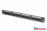 DIGITUS DN-91624U-CR 19" 1U 24port Cat.6 kompakt fekete árnyékolatlan patch panel