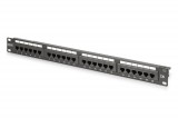 DIGITUS DN-91624U-CR 19" 1U 24port Cat.6 kompakt fekete árnyékolatlan patch panel