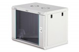 DIGITUS Dynamic-N DN-37104 19" 9U 474x600x450mm lapraszerelt üvegajtós szürke fali rack szekrény