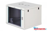 DIGITUS Dynamic-N DN-37106 19" 9U 474x600x600mm lapraszerelt üvegajtós szürke fali rack szekrény
