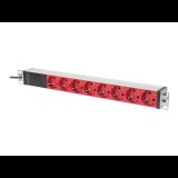Digitus hálózati elosztó 1U 19" 8db aljzatt C14 aluminium 2m (DN-95410-R) (DN-95410-R)