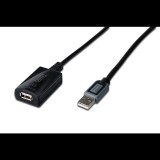 Digitus kábel repeater USB 2.0  1x male USB A-type, 1x female USB A-type 10m (DA-73100) (DA-73100) - USB hosszabbító