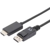 Digitus Kijelző csatlakozó / HDMI Átalakító kábel [1x DisplayPort dugó - 1x HDMI dugó] 1.00 m Fekete (AK-340303-010-S)